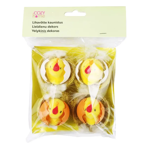 Dekoratīva ligzda ar čaumalu un vistu Cozy Home 4gab. ES26