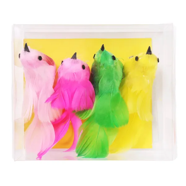 Dekoratīvs spalvots putns Cozy Home 12x2,5x4,5cm 4gab. ES26