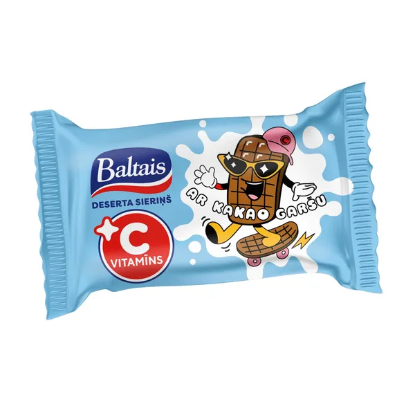 Deserta sieriņš Baltais ar kakao garšu un C vitamīnu 38g