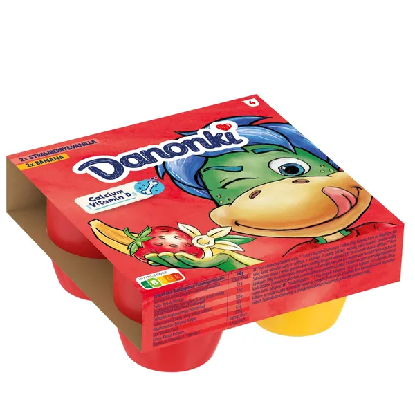 Deserts Danonino zemeņu un vaniļas 4x90g