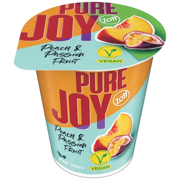 Deserts Pure Joy Vegan ar zemeņu un persiku, marakujas garšām, dažādi veidi 2,4% 140g