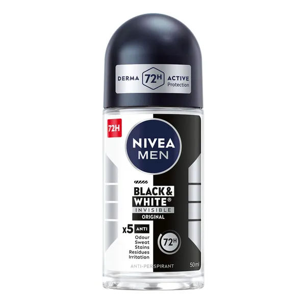 Dezodorants Nivea blac&white vīriešiem rullveida 50ml