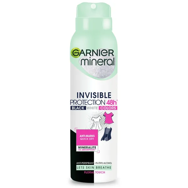 Dezodorants izsmidzināms sievietēm Garnier Mineral Invisible BWC 150ml