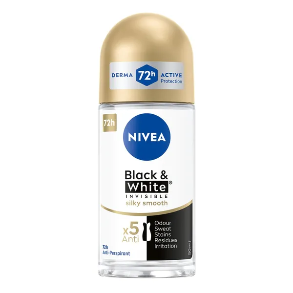 Dezodorants Nivea Black&White Silky Smooth rullveida 50ml