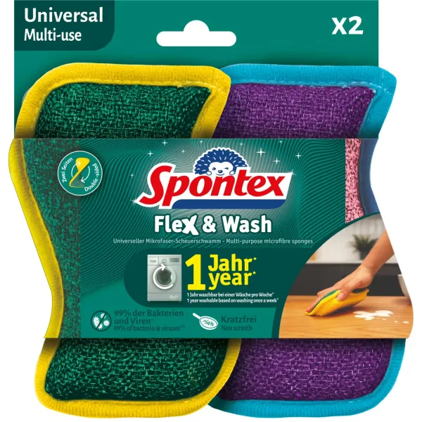 Divpusēji mikrošķiedras beršanas sūkļi Spontex 2 gab. AW26