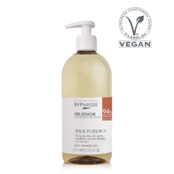 Dušas želeja Byphasse Back to Basics sausai ādai 750ml