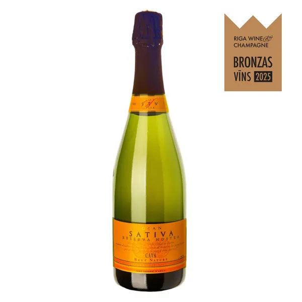 Dzirkstošais vīns Gran Sativa Reserva Brut Nature Cava, Spānija 11,5% 0,75l