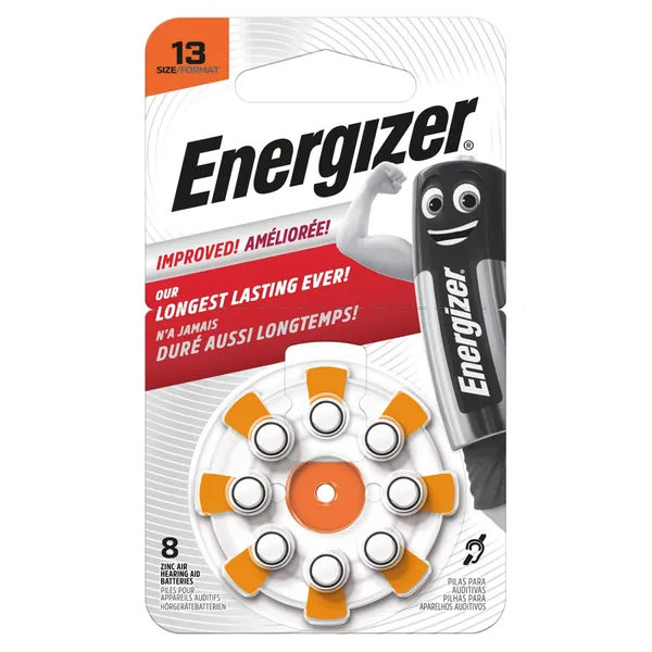 Dzirdes aparātu baterijas Energizer 13. izmērs, 8 gab