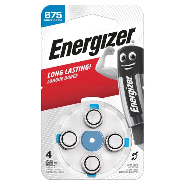 Dzirdes aparātu baterijas Energizer 675. izmērs, 4 gab