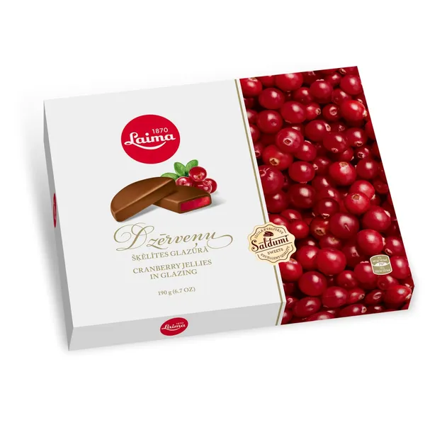 Dzērveņu šķēlītes glazūrā 190g