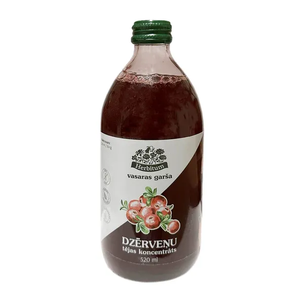Dzērveņu tējas koncentrāts Herbitum 520ml