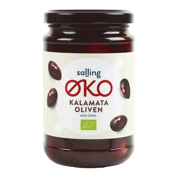 Ekoloģiskas kalamata olīvas ar kauliņiem Salling Eko sālījumā 290g/180g