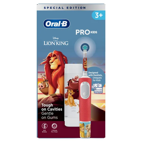 Elektriskā zobu birste Oral B Vitality Pro Kids 3+ Lion King + ceļojumu futrālis 1gab.