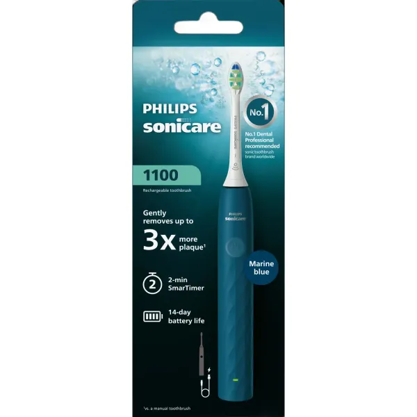 Elektriskā zobu birste PHILIPS Sonicare 1100 HX3901/03 zilā krāsā