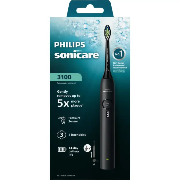 Elektriskā zobu birste PHILIPS Sonicare 3100 HX4032/32 melnā krāsā
