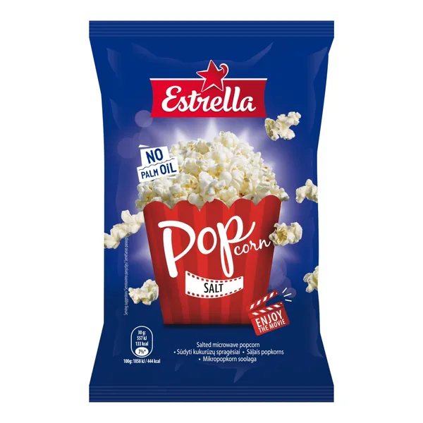 Popkorns ESTRELLA sāļais 90g