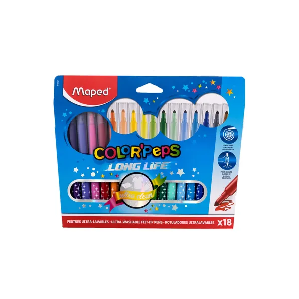 Flomasteri Maped ColorPeps Long Life 18gab. BS26