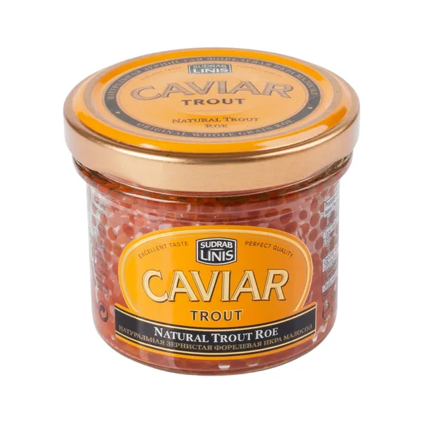 Foreļu ikri Sudrablīnis stikla burciņā 100g
