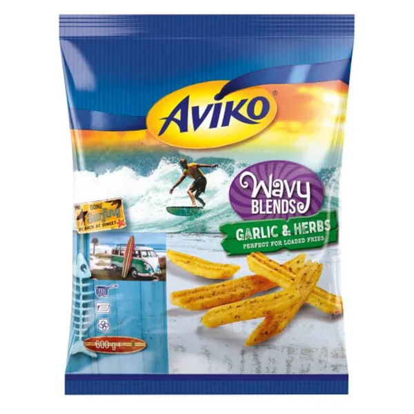 Frī kartupeļi Aviko Garlic&Herbs saldēti 600g
