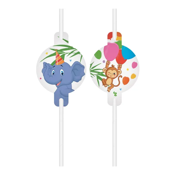 FSC papīra salmiņi "Jungle" 4gab