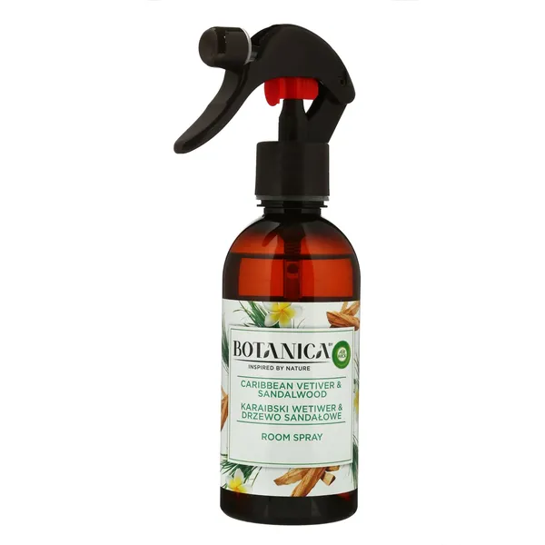 Izsmidzināms telpu gaisa atsvaidzinātājs Botanica ar Karību vetīvera un sandalkoka aromātu 236ml