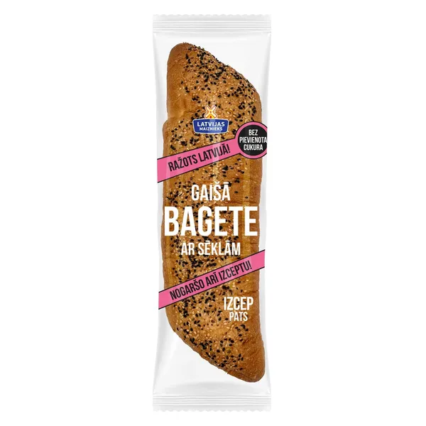 Gaišā bagete Izcep Pats ar sēklām 250g