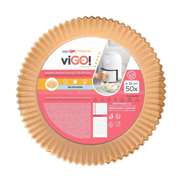 Karstā gaisa fritera cepšanas veidnes Vigo! XXL 16cm, 50gab