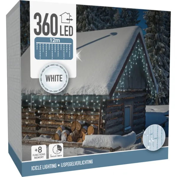 Gaismas virtene, 360 LED, baltas lāstekas, CH26