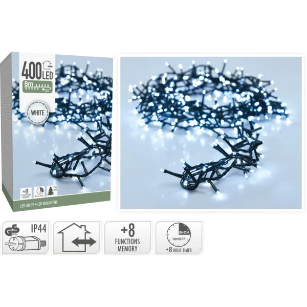 Gaismas virtene, 400 LED, balta CH26