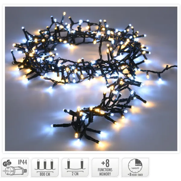 Gaismas virtene, 400 LED, divas krāsas, 8 funkcijas, CH26