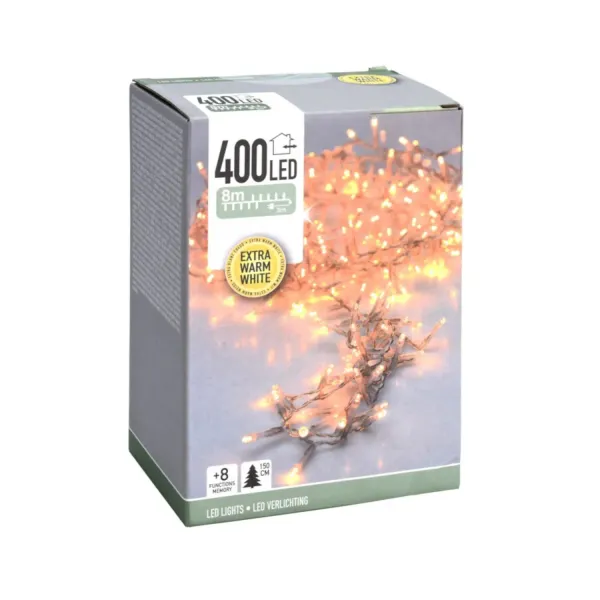 Gaismas virtene, 400 LED, silti balta, 8 funkcijas, CH26