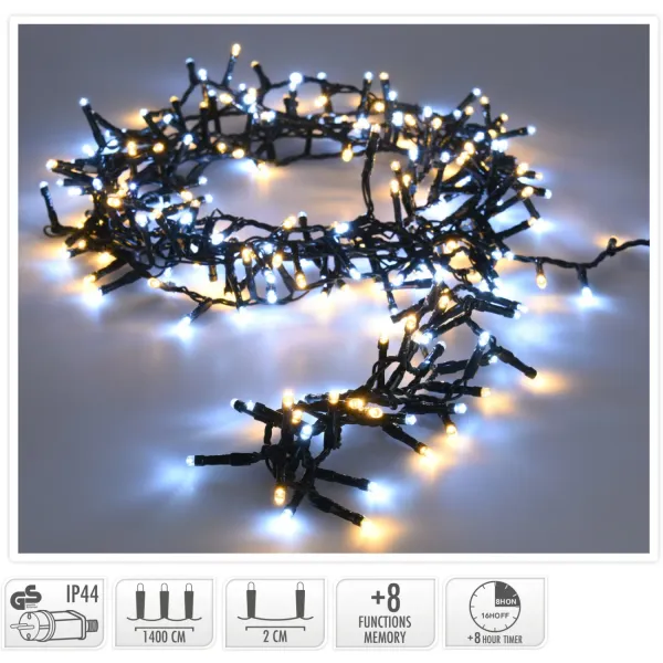 Gaismas virtene, 700 LED, divas krāsas, 8 funkcijas, CH26