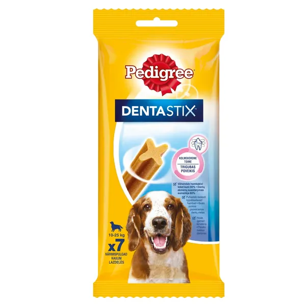 Gardums suņiem no 4 mēnešu vecuma Pedigree denta stix 7gab.