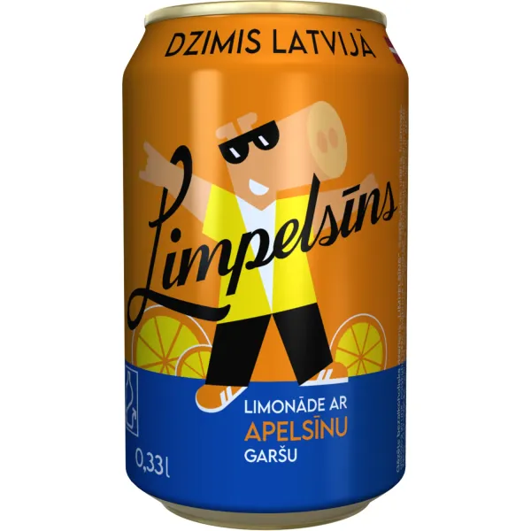 Gāzēts bezalkoholiskais dzēriens Limpo ar apelsīnu garšu 0.33l