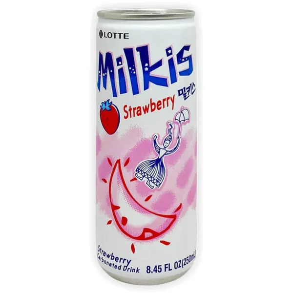 Gāzēts dzēriens Lotte Milkis ar zemeņu garšu 250ml