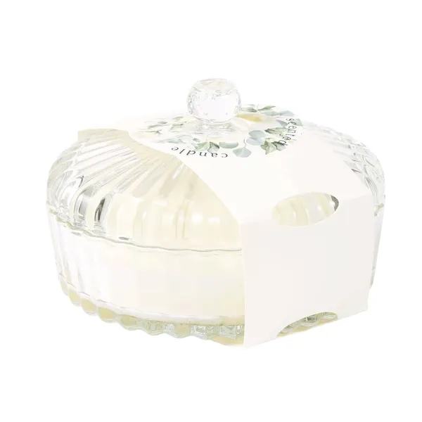 Gina aromātiskā svece Cozy Home 13*9cm caurspīdīga SS26