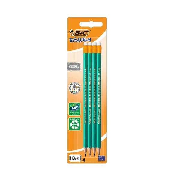 Grafīta zīmuļi Bic ar dzēšgumiju 4gab. BS26