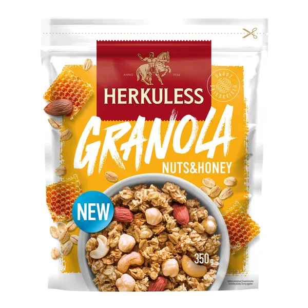Granola Herkuless ar riekstiem un medu 350g