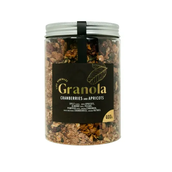 Granola Just Nature ar dzērvenēm un aprikozēm 400g