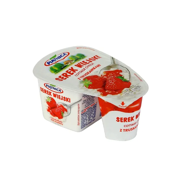 Graudainais biezpiens Piatnica ar zemeņu ievārījumu 150g