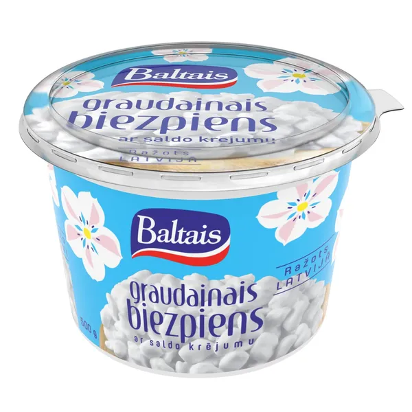 Graudainais biezpiens 7,1% 500g glāzē