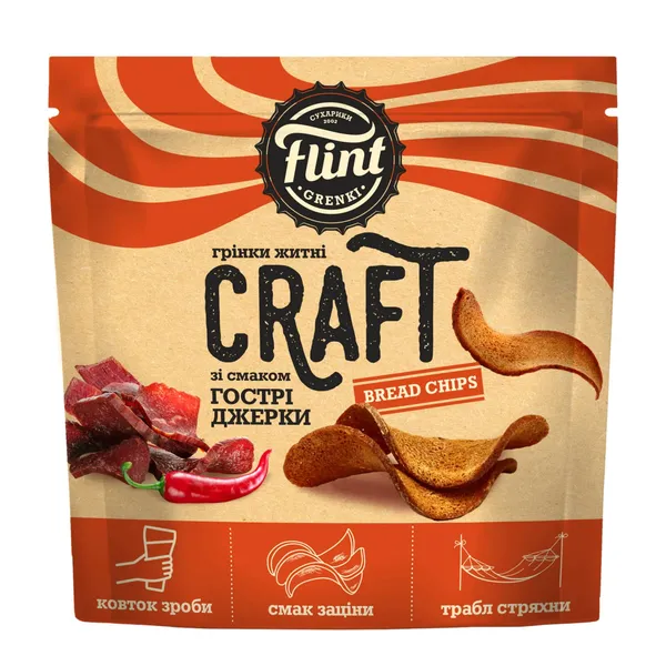 Grauzdiņi Flint Craft ar Jerky garšu 80g