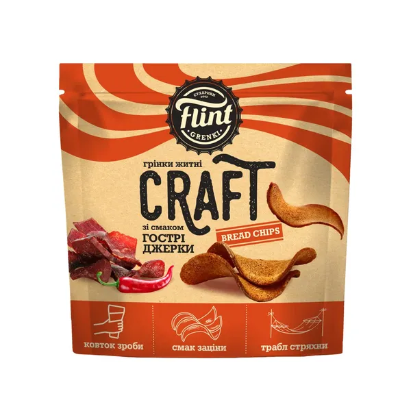Grauzdiņi Flint Craft ar Jerky garšu 90g