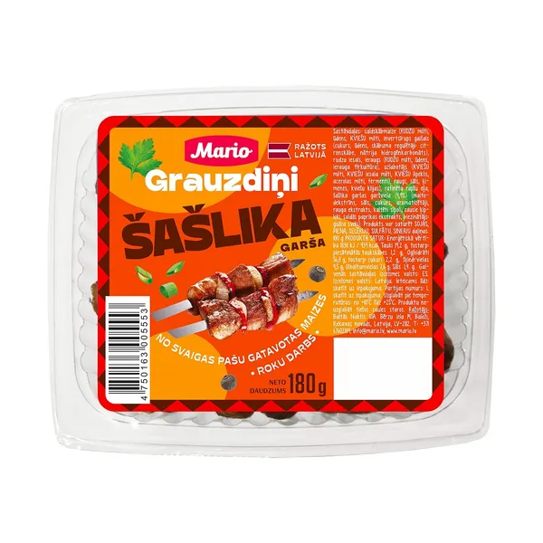 Grauzdiņi Mario ar šašlika garšu 180g