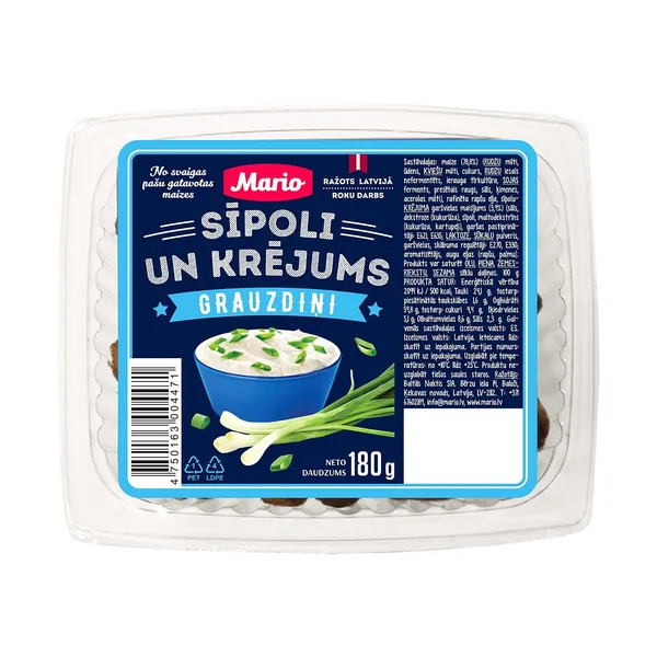 Grauzdiņi MARIO ar sīpolemi un krējumu 180g