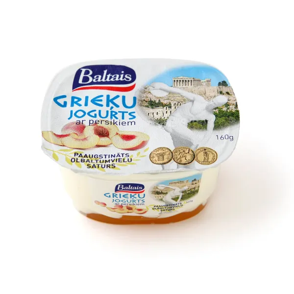 Grieķu jogurts ar persikiem, 6,4% olbaltumvielas, 160g