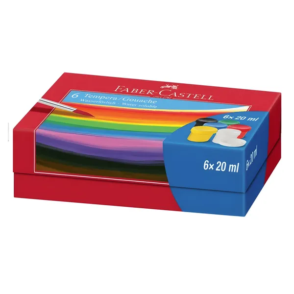 Guaša krāsas Faber-Castell 20ml 6gab/iep