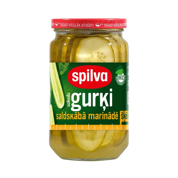 Gurķi Spilva uzkodu saldskābajā marinādē 460g