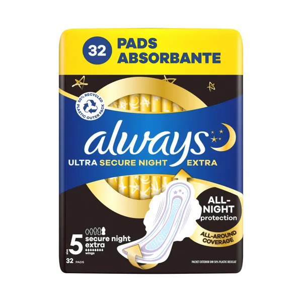 Higiēnas paketes Always Ultra Secure Night Extra Mega Pack S5 32gab.