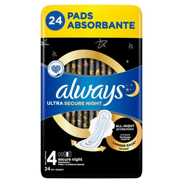 Higiēniskās paketes Always Ultra Secure Night Extra 24 gab